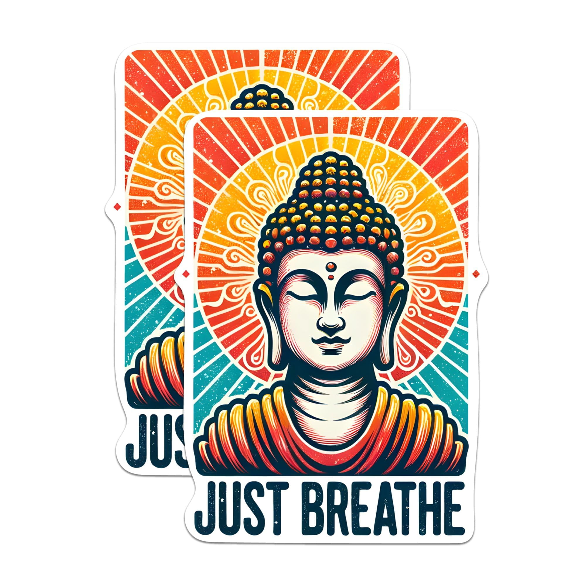 (2 Pack) Just Breathe Buddha Magnet - Meditation Buddhist - Zen ...