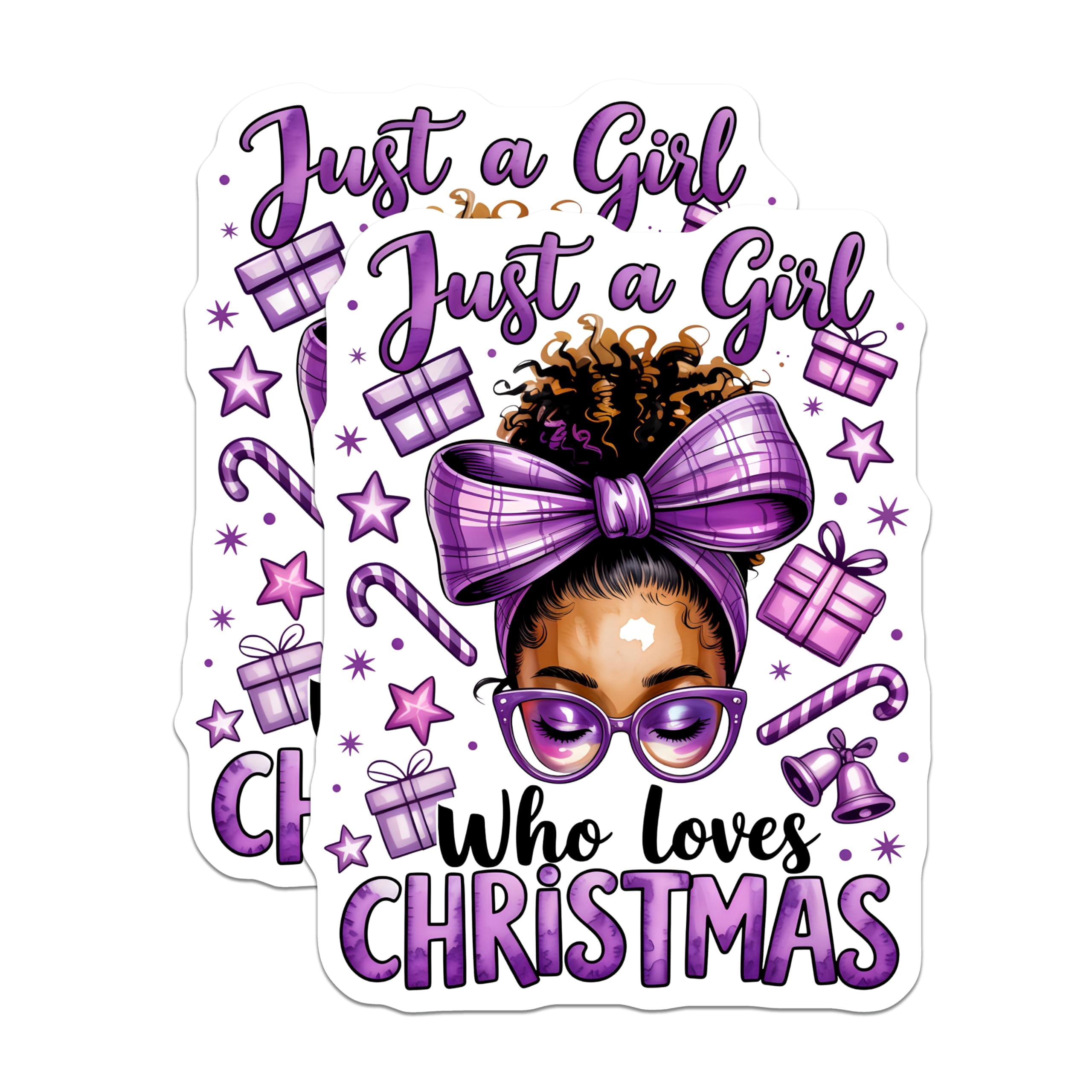 (2 Pack) Just a Girl Who Loves Christmas Magnets - Melanin Magic Art ...