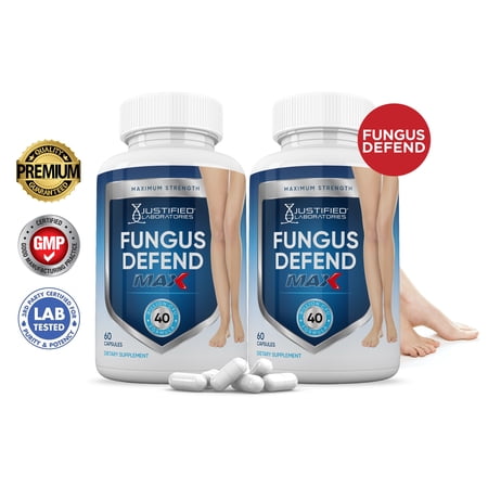 (2 Pack) Justified Laboratories Fungus Defend Max Probiotic Supplement 40 Billion 120 Capsules