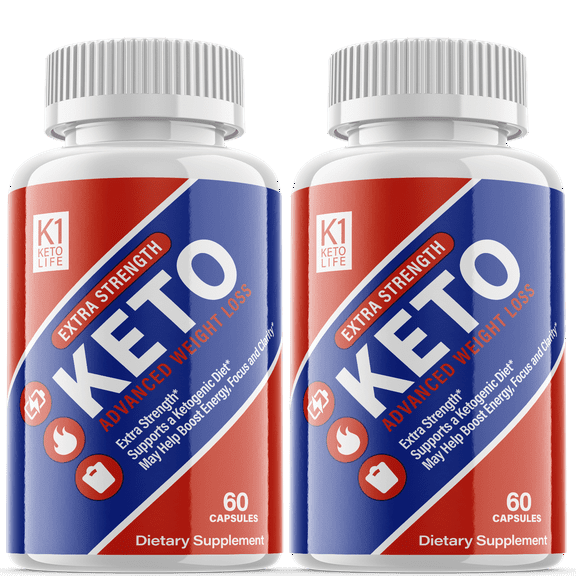(2 Pack) K1 Keto Life - Supplement for Weight Loss - Energy & Focus Boosting Dietary Supplements for Weight Management & Metabolism - Advanced Fat Burn Raspberry Ketones Pills - 120 Capsules