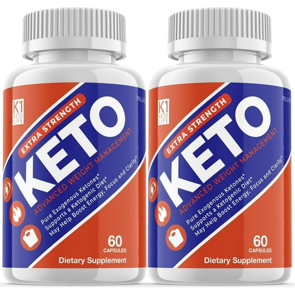 2 Pack K1 Keto Lifestyle Diet Supplements Advanced Ketogenic Formula 120 Capsules