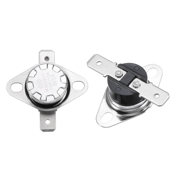 2 Pack KSD301 Thermostat 30C/86F 10A Normally Open N.O Adjust Snap Disc Temperature Switch, Thermal Cutoff Switch for Microwaves, Oven, Coffee Maker, Bakelite Material