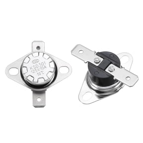 2 Pack KSD301 Thermostat 50C/122F 10A Normally Closed N.C Adjust Snap Disc Temperature Switch, Thermal Cutoff Switch for Microwaves, Oven, Coffee Maker, Bakelite Material