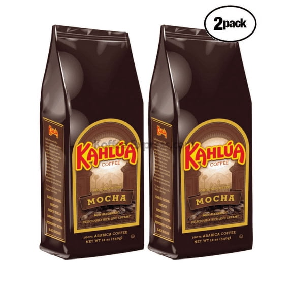 (2 Pack) Kahlúa Mocha Ground Coffee, Medium Roast, 12 Oz