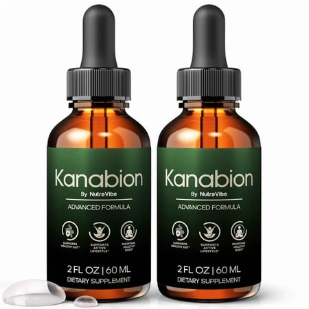 (2 Pack) Kanabion Drops – Daily Liquid Formula with a Clean, Natural Blend to Support Natural Flow, Balanced Levels & Healthy Circulation | Convenient for Consistent Use (60 Servings)
