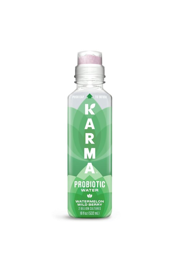 (2 Pack) Karma Probiotic Water, Watermelon Wild Berry, 18 fl. oz., 1 Count Bottle