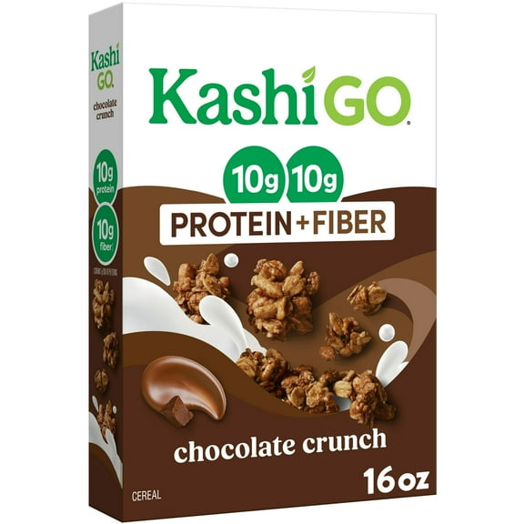 2 Pack - Kashi GO Protein Cereal, 10g Protein, 10g Fiber, Chocolate Crunch, 16oz Box (1 Box)
