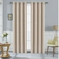 thumbnail image 1 of 2 Pack: Kate Aurora Hotel Chic Blackout Grommet Top Window Curtains - Beige, 1 of 6