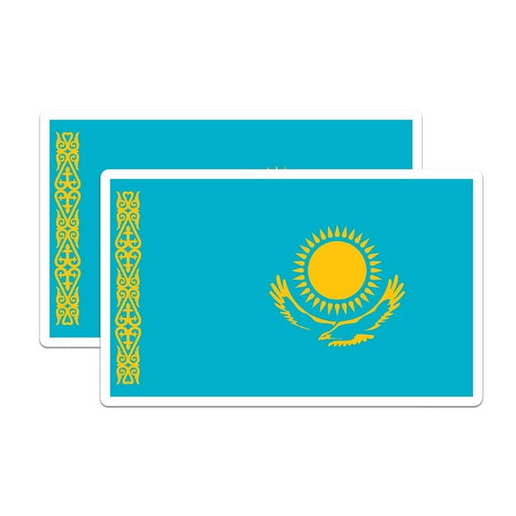 (2 Pack) Kazakhstan World Flag Magnets - Pride - 5" On Longest Side - Premium Magnet - Choose from Over 200 Countries - for Cars, Refrigerators, Toolboxes, Lockers- Made in USA - MAG0899