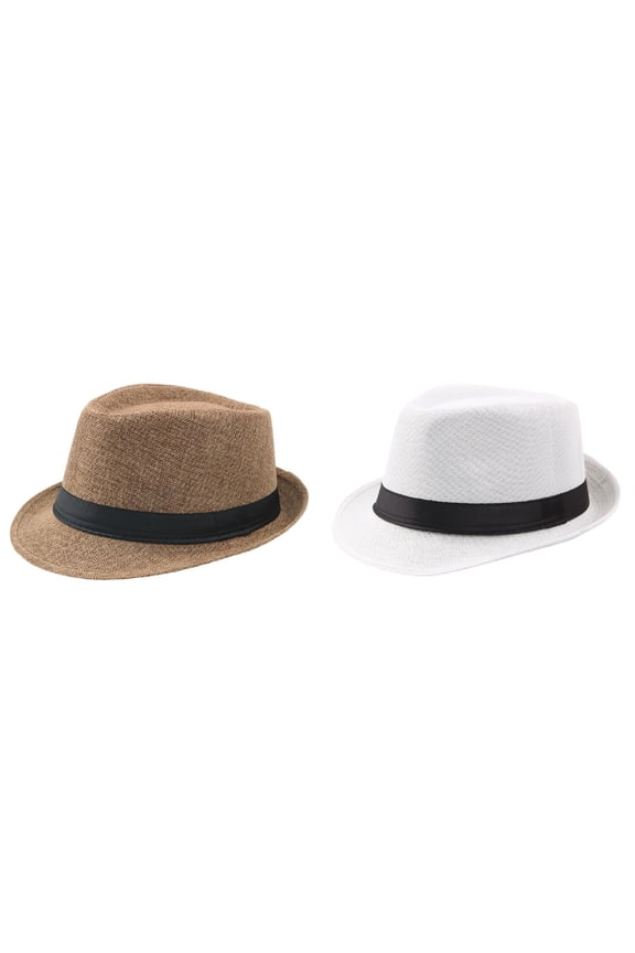 (2-Pack) Kcodviy Hat Breathable Curlystraw Hat Translucent Reversible Cap Jazz Hat Top Hat Baseball Caps for Men Adjustable Sports Outdoor Men's Sun Baseball Womens Baseball Caps Ponytail Caps