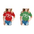 thumbnail image 1 of (2-Pack) Kcodviy Kid Girls Cute Graphic Toddler Ruffle Outfits for Girls Round Neck Short Sleeve Strapless Shirts for Girls Tee Summer Casual Shirt, 1 of 5