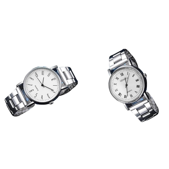 (2-Pack) Kcodviy Minimalist Stainless Steel Quartz Digital Watch with Alarm Men's Watch for Zapping Alarm Watch Men