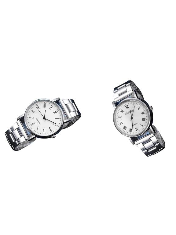 (2-Pack) Kcodviy Minimalist Stainless Steel Quartz Digital Watch with Alarm Men's Watch for Zapping Alarm Watch Men