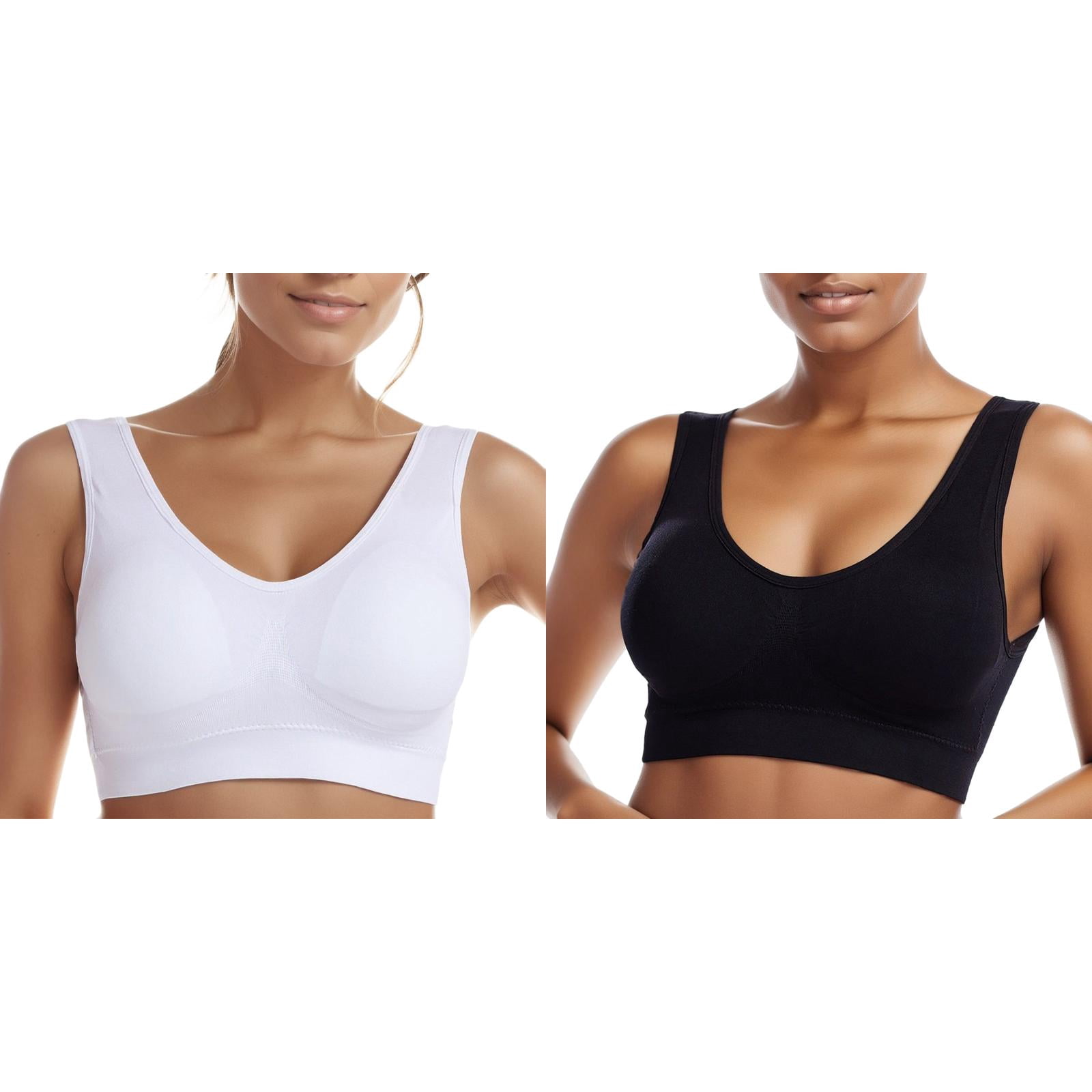 Size 8 Brown Fixed Cup Sports Bra with Cross-Back Design - Seamless Yoga Bra for Women