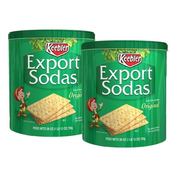 2 Pack | Keebler Export Soda Crackers Tin, 28 oz.