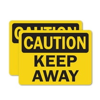 (2 Pack) Keep Away OSHA Caution Sign 5 Inch X 3.5 Inch Vinyl Label Decal Sticker Weather Resistant, UV Protected for Workplace, Business, and Construction Site, Made in the USA
