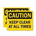 thumbnail image 1 of (2 Pack) Keep Clear At All Times OSHA Caution Sign 14 Inch X 10 Inch Vinyl Label Decal Sticker Weather Resistant, UV Protected for Workplace, Business, and Construction Site, Made in, 1 of 7