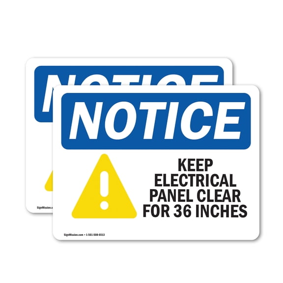 (2 Pack) Keep Electrical Panel Clear Sign