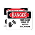 thumbnail image 1 of (2 Pack) Keep Hands Clear Of Moving Machinery OSHA Danger Sign 7 Inch X 5 Inch Vinyl Label Decal Sticker Weather Resistant, UV Protected for Workplace, Business, and Construction Site,, 1 of 7