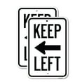 thumbnail image 1 of (2 Pack) Keep Left Sign (Left Arrow) | 12" X 18" Heavy-Gauge Aluminum Sign | Rust Free Aluminum, Weather Resistant, Waterproof, Fade Resistant, 2 Pre-drilled Holes, 1 of 4