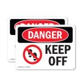 thumbnail image 1 of (2 Pack) Keep Off OSHA Danger Sign 14 Inch X 10 Inch Plastic Sign, Weather Resistant, UV Protected for Workplace, Business, and Construction Site, Made in the USA, 1 of 8