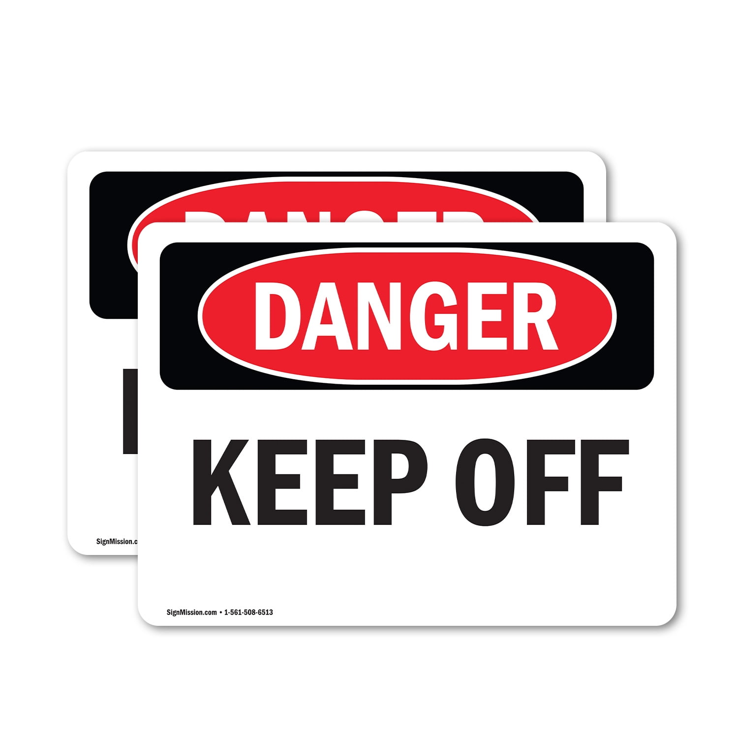 (2 Pack) Keep Off OSHA Danger Sign 14 Inch X 10 Inch Vinyl Label Decal ...