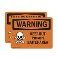 thumbnail image 1 of (2 Pack) Keep Out Poison Baited Area OSHA Warning Sign 18 Inch X 12 Inch Vinyl Label Decal Sticker Weather Resistant, UV Protected for Workplace, Business, and Construction Site, Made, 1 of 7