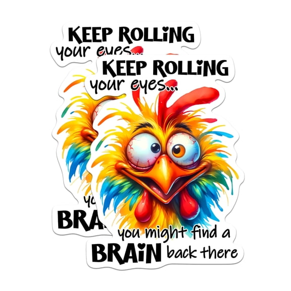 (2 Pack) Keep Rolling Your Eyes You Might Find A Brain Back There Magnets - 5" On Longest Side - Premium Magnet - for Cars, Refrigerators, Toolboxes, Lockers - Made in USA - MAG1044