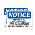 thumbnail image 1 of (2 Pack) Keep Top Of All Electrical Boxes Clear Of OSHA Notice Sign, 1 of 7