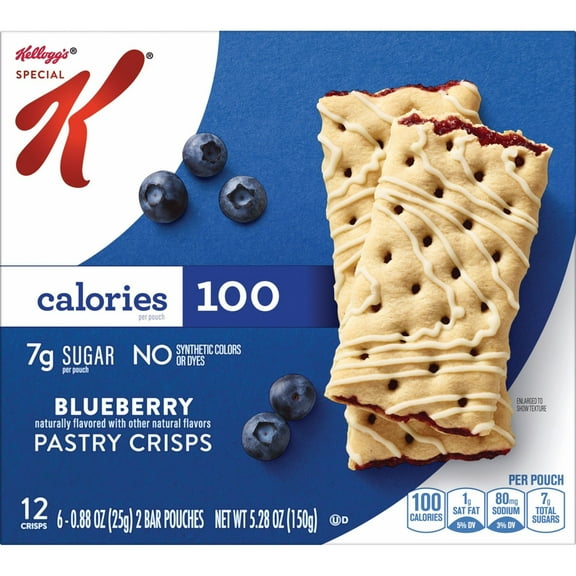 2 Pack - Kellogg's Special K Blueberry Pastry Crisps, 5.28 oz - 12 ct Packaging may vary