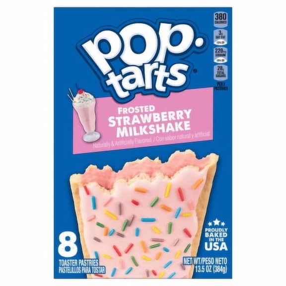 2 Pack - Kelloggs Pop Tarts Frosted Strawberry Milkshake 13.5 oz Package May Vary
