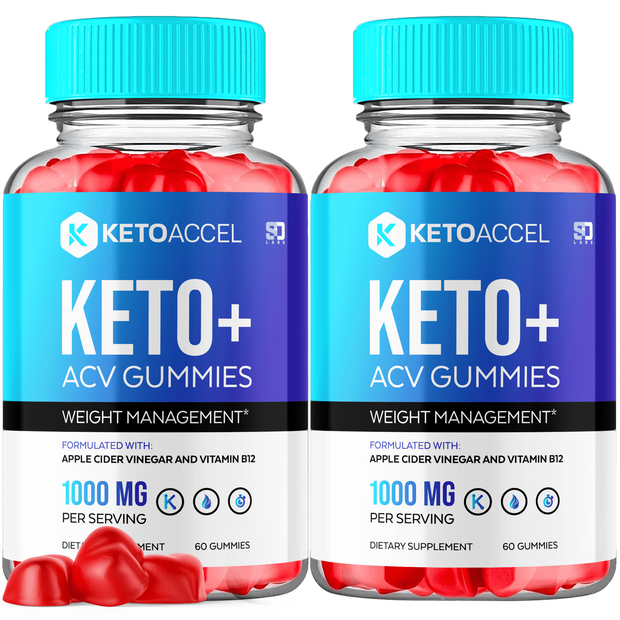 (2 Pack) Keto Accel Keto ACV Gummies Apple Cider Vinegar Supplement