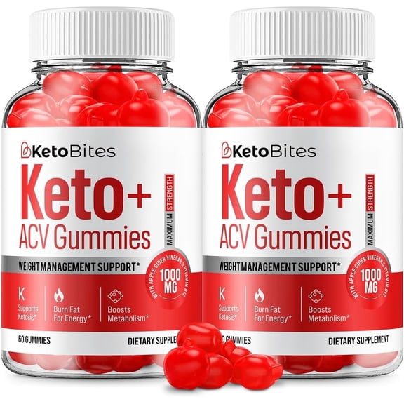 2 Pack Keto Bites ACV Gummies Advanced Formula Keto Bites Weight Loss Apple Cider Vinegar Gummies Dietary Ketogenic Support Supplement B12 Beet Root Juice Men Women 120 Gummies