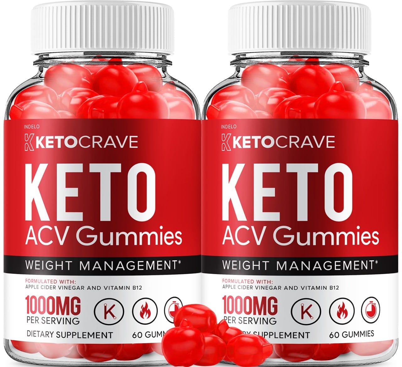 (2 Pack) Keto Crave Keto ACV Gummies - Apple Cider Vinegar Supplement for Weight Loss - Dietary Supplement for Weight Management & Metabolism - (120 Gummies)