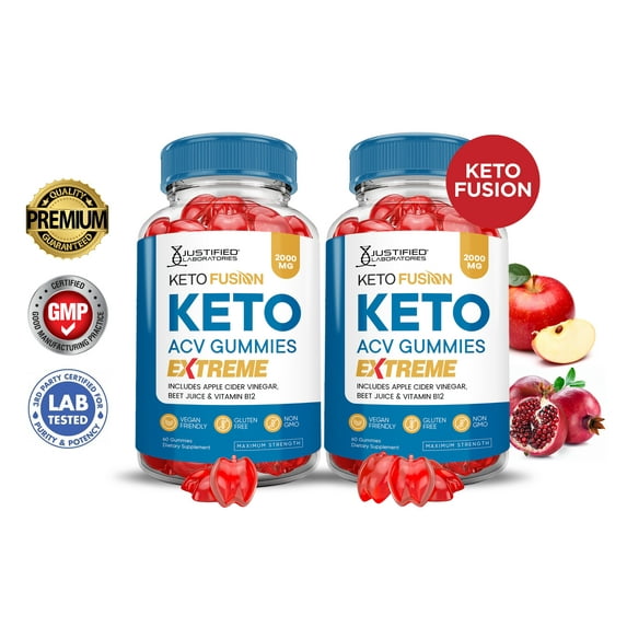 (2 Pack) Keto Fusion Extreme ACV Gummies 2000mg Dietary Supplement 120 Gummys