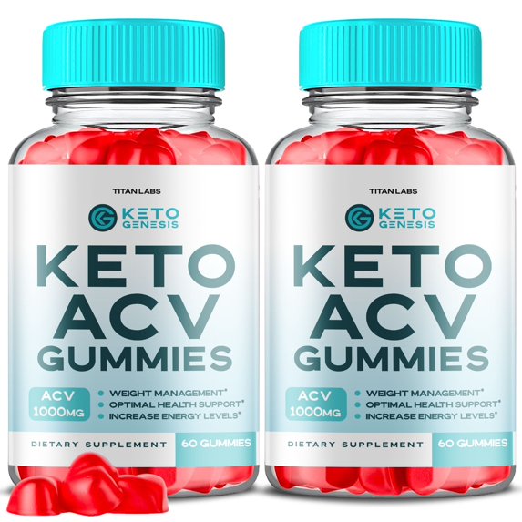 (2 Pack) Keto Genesis Keto ACV Gummies - Apple Cider Vinegar Supplement for Weight Loss - Energy & Focus Boosting Dietary Supplements for Weight Management & Metabolism - Fat Burn - 120 Gummies