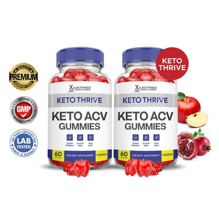 (2 Pack) Keto Thrive ACV Gummies 1000MG Dietary Supplement 120 Gummys