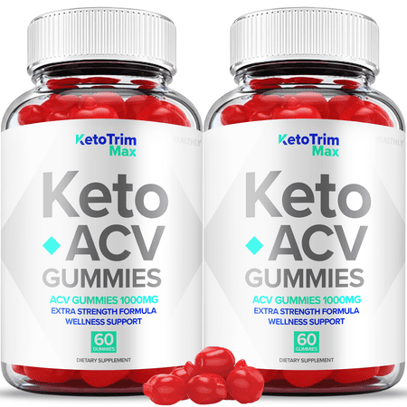 (2 Pack) Keto Trim Max ACV Gummies, Advanced Weight Loss Support with Apple Cider Vinegar B12 1000 mg, Trim Max Keto ACV Gummy, 120 Gummies