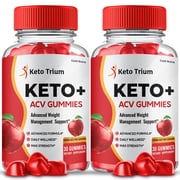 2 Pack Keto Trium ACV Gummies, KetoTrium +Apple Cider Vinegar, Max Strength, 1 Month