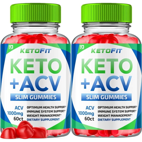 (2 Pack) KetoFit Keto Gummies Advanced 1000MG Formula Apple Cider Vinegar Folate Vitamin B6 B12 Beet Root Pomegranate Vegan Non GMO Keto Supplement (120 Gummies)