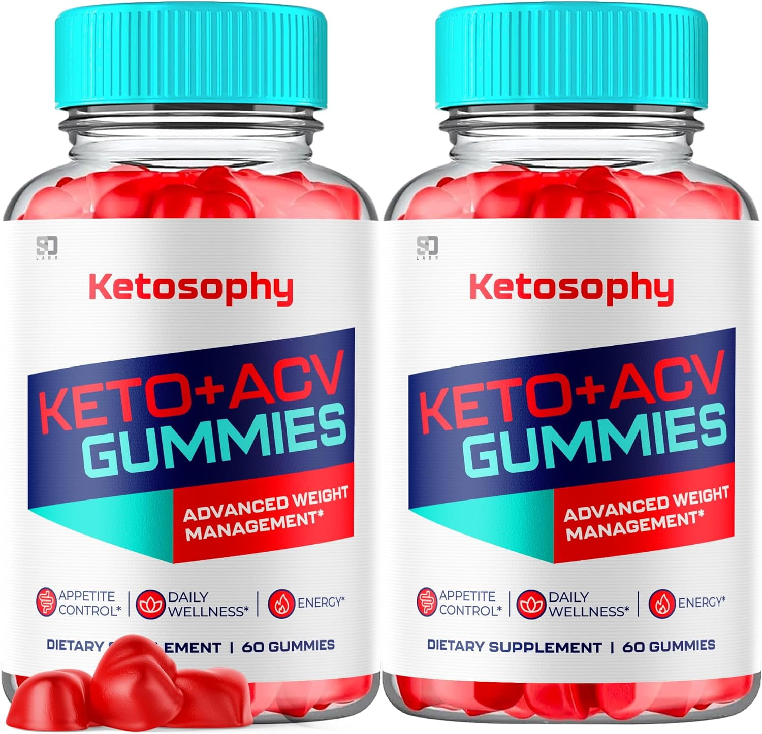 (2 Pack) Ketosophy ACV Keto Gummies, Ketosophy Advanced Weight Loss Gummies (120 Gummies)