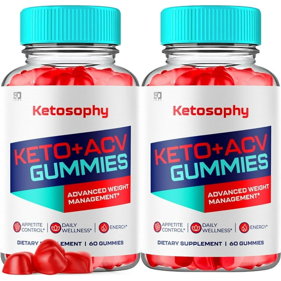 (2 Pack) Ketosophy ACV Keto Gummies, Ketosophy Advanced Weight Loss Gummies (120 Gummies)