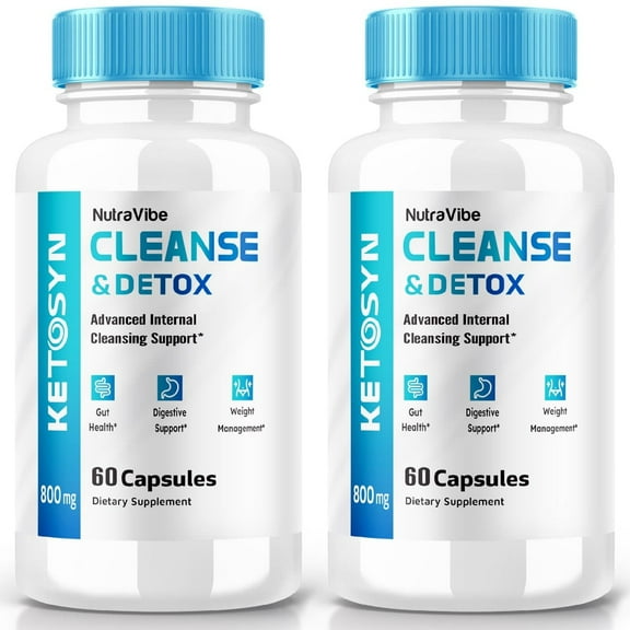 (2 Pack) Ketosyn Cleanse & Detox Capsules, Ketosyn Cleanse and Detox Supplement Advanced All-Natural Formula for Internal Cleansing and Digestion, Keto Syn Pills (120 Capsules)