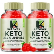 2 Pack Ketovex Keto Gummies - Keto Vex ACV Gummies for Extra Strength, 1000mg, Apple Cider Vinegar Vitamin B6 Vitamin B12 120 Gummies