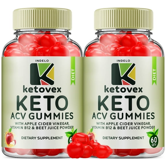 (2 Pack) Ketovex Keto Gummies - Keto Vex ACV Gummies for Extra Strength, 1000mg, Apple Cider Vinegar Vitamin B6 Vitamin B12 (120 Gummies)