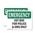 thumbnail image 1 of (2 Pack) Key Box For Police And EMS Only! OSHA Emergency Sign 18 Inch X 12 Inch Plastic Sign, Weather Resistant, UV Protected for Workplace, Business, and Construction Site, Made in the, 1 of 8