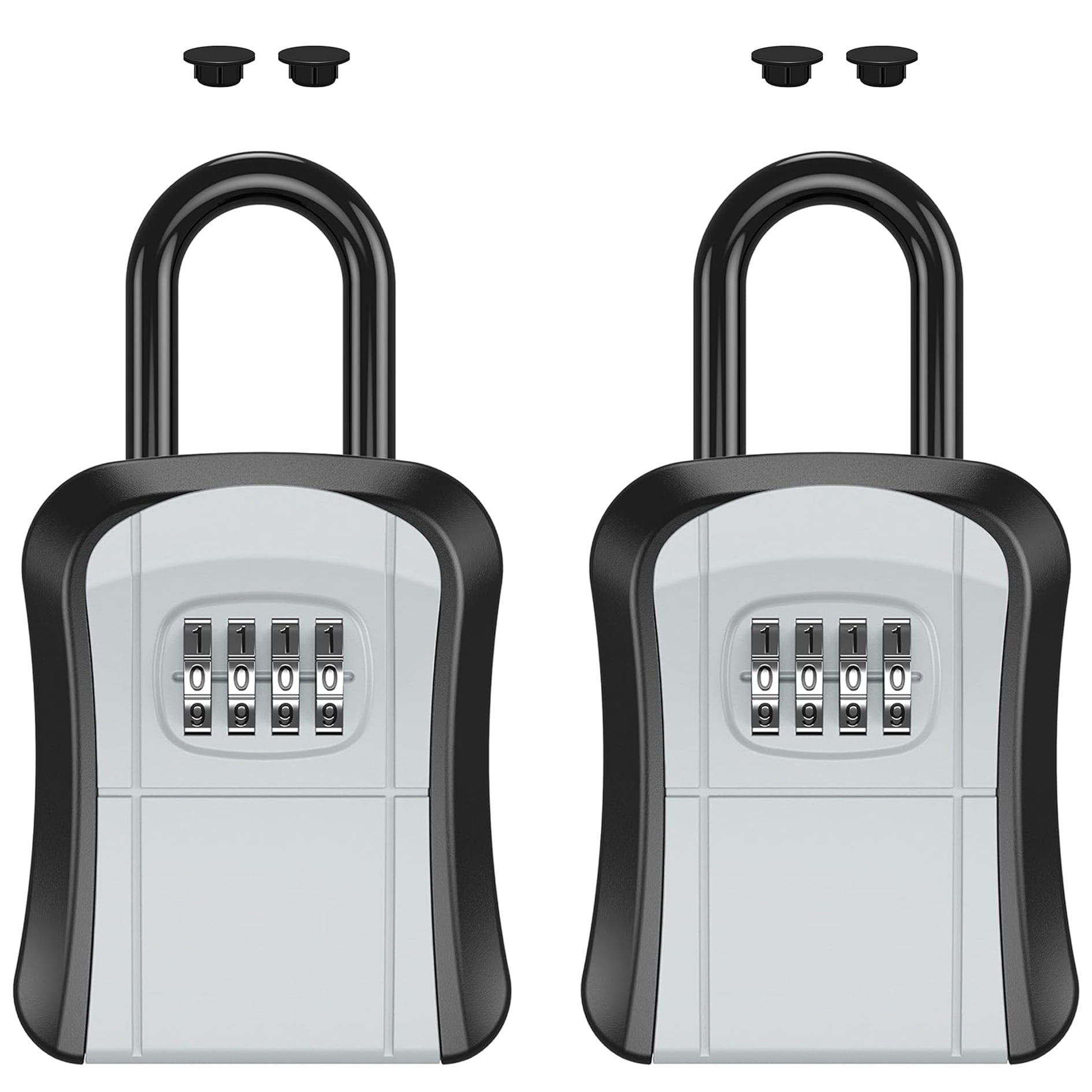 2 Pack Key Lock Box Portable Combination Lockbox Wall-Mounted Key ...
