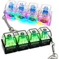 thumbnail image 1 of 2 Pack Keyboard Fidget Keychain with LED Lights, 4-in-1 Stress Relief Clicker Toy, Keyboard Button Finger Clicker for Anxiety Relief, Sensory Decompression Toy for Kids & Adults (Transparent), 1 of 7