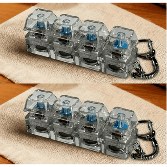 Hot Deal!2PC Keyboard Fidget Toy with LED Lights for Adults Keyboard Clicker with LED Light Keychain Fidget Stress Relief Sensory Toy