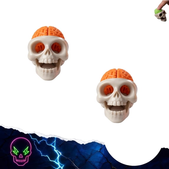 2-Pack Keyboard Fidget Toy Halloween Stress Button with Click Sound, Spooky Desk Decompression for Adults Teens Party Gift - Orange